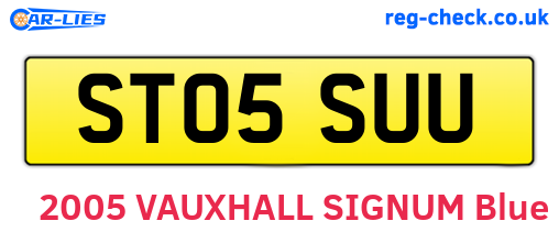 ST05SUU are the vehicle registration plates.