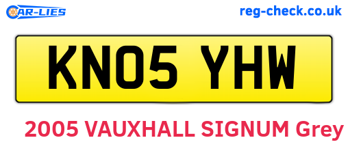 KN05YHW are the vehicle registration plates.