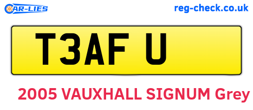 T3AFU are the vehicle registration plates.