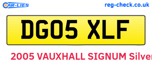 DG05XLF are the vehicle registration plates.