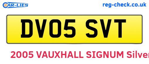 DV05SVT are the vehicle registration plates.