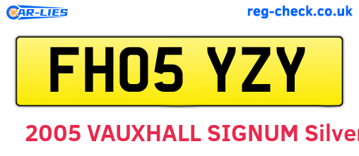 FH05YZY are the vehicle registration plates.