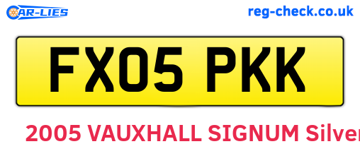 FX05PKK are the vehicle registration plates.