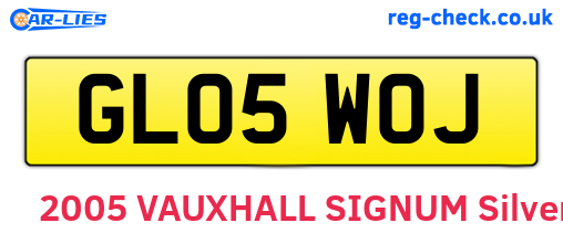 GL05WOJ are the vehicle registration plates.