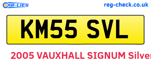 KM55SVL are the vehicle registration plates.
