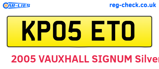 KP05ETO are the vehicle registration plates.