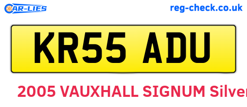 KR55ADU are the vehicle registration plates.