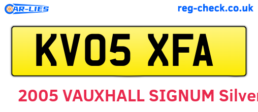 KV05XFA are the vehicle registration plates.