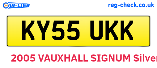 KY55UKK are the vehicle registration plates.