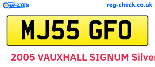 MJ55GFO are the vehicle registration plates.