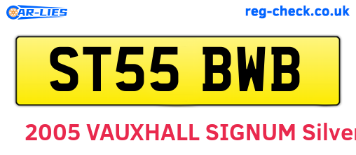 ST55BWB are the vehicle registration plates.