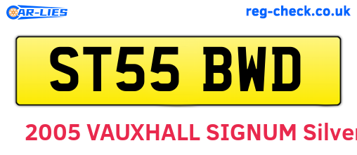 ST55BWD are the vehicle registration plates.