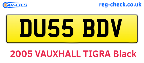 DU55BDV are the vehicle registration plates.