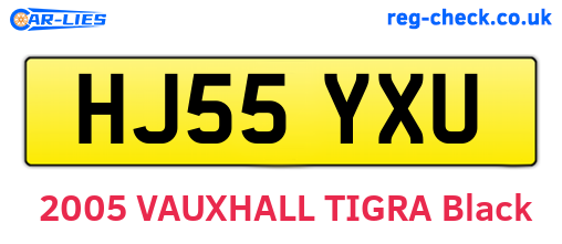HJ55YXU are the vehicle registration plates.