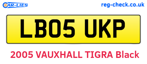 LB05UKP are the vehicle registration plates.