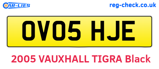 OV05HJE are the vehicle registration plates.