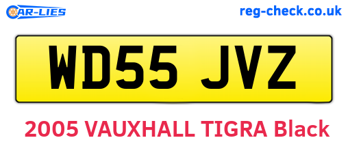 WD55JVZ are the vehicle registration plates.