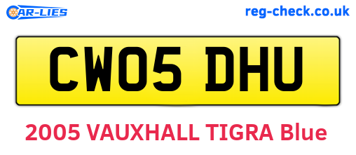 CW05DHU are the vehicle registration plates.