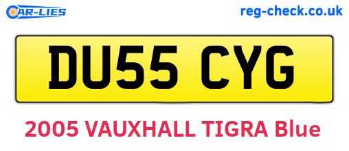 DU55CYG are the vehicle registration plates.