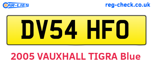 DV54HFO are the vehicle registration plates.