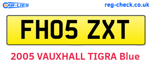 FH05ZXT are the vehicle registration plates.