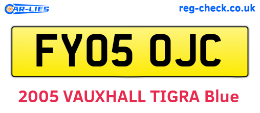FY05OJC are the vehicle registration plates.