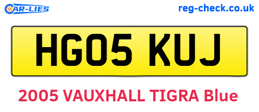 HG05KUJ are the vehicle registration plates.