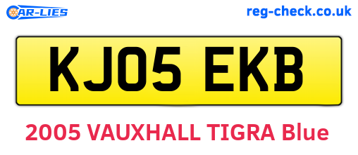 KJ05EKB are the vehicle registration plates.