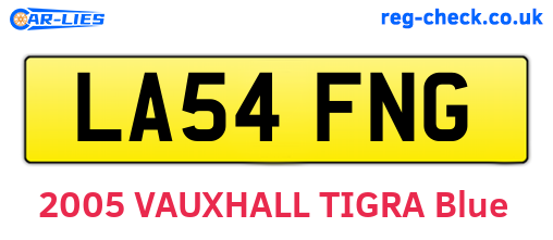 LA54FNG are the vehicle registration plates.