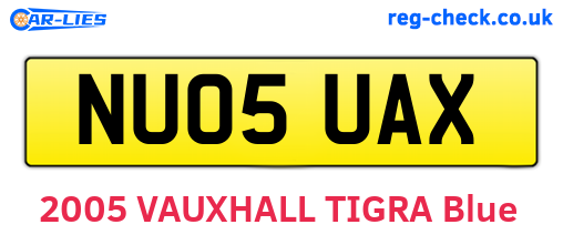 NU05UAX are the vehicle registration plates.