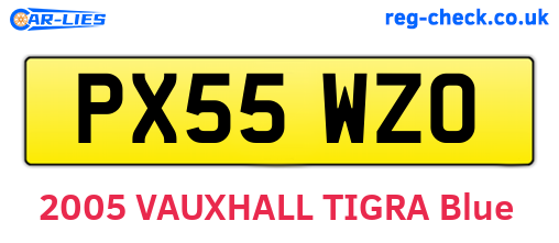PX55WZO are the vehicle registration plates.