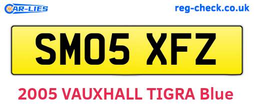 SM05XFZ are the vehicle registration plates.
