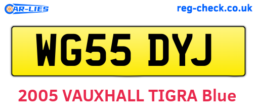 WG55DYJ are the vehicle registration plates.