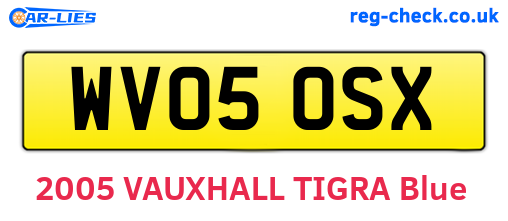 WV05OSX are the vehicle registration plates.