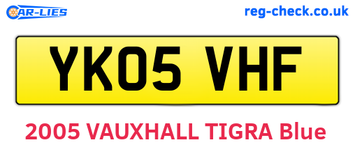 YK05VHF are the vehicle registration plates.