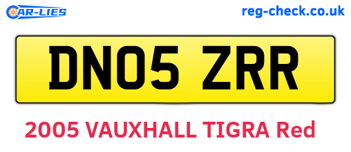 DN05ZRR are the vehicle registration plates.