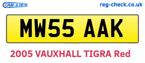 MW55AAK are the vehicle registration plates.