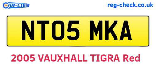 NT05MKA are the vehicle registration plates.