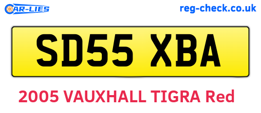 SD55XBA are the vehicle registration plates.
