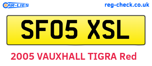SF05XSL are the vehicle registration plates.