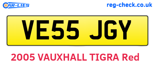 VE55JGY are the vehicle registration plates.