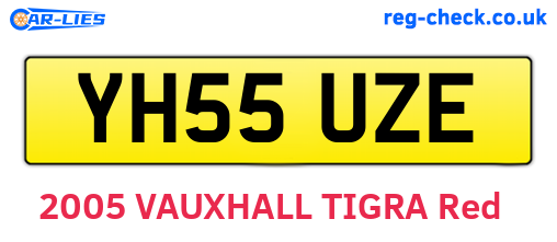 YH55UZE are the vehicle registration plates.