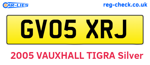 GV05XRJ are the vehicle registration plates.