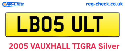 LB05ULT are the vehicle registration plates.