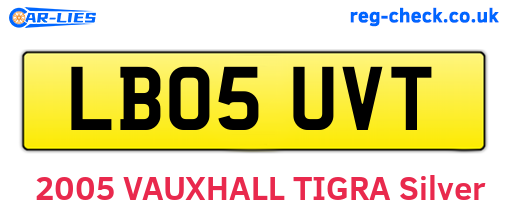 LB05UVT are the vehicle registration plates.