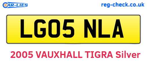 LG05NLA are the vehicle registration plates.