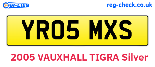 YR05MXS are the vehicle registration plates.