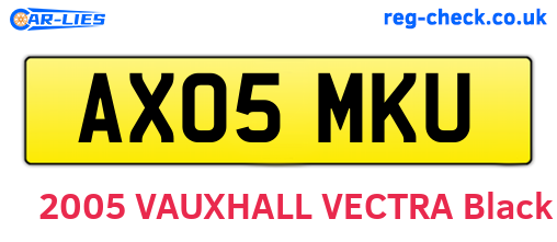AX05MKU are the vehicle registration plates.