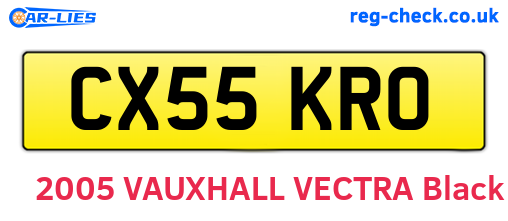 CX55KRO are the vehicle registration plates.