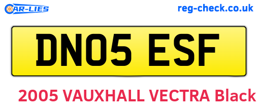 DN05ESF are the vehicle registration plates.